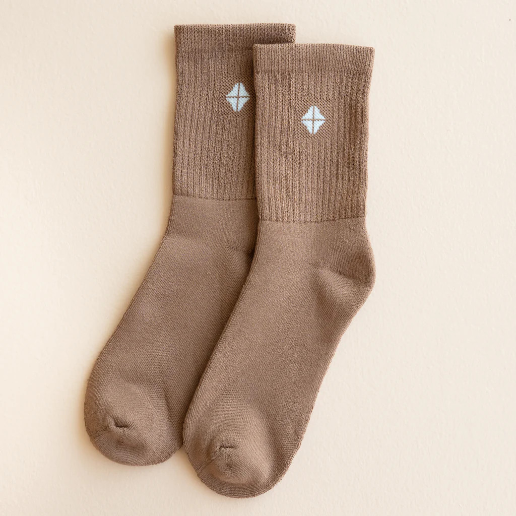 Adult Crew Socks in Latte | Kyte Baby