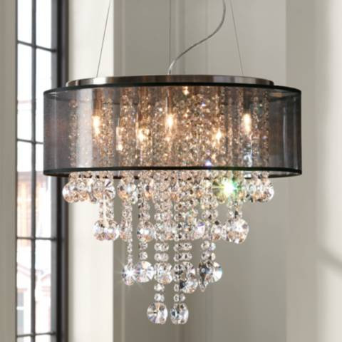 Possini Euro Bretton 22"W Brushed Nickel Crystal Chandelier | LampsPlus.com