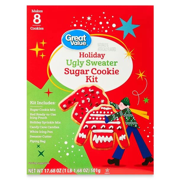 Great Value Holiday Ugly Sweater Cookie Kit Mix, 17.68 oz - Walmart.com | Walmart (US)