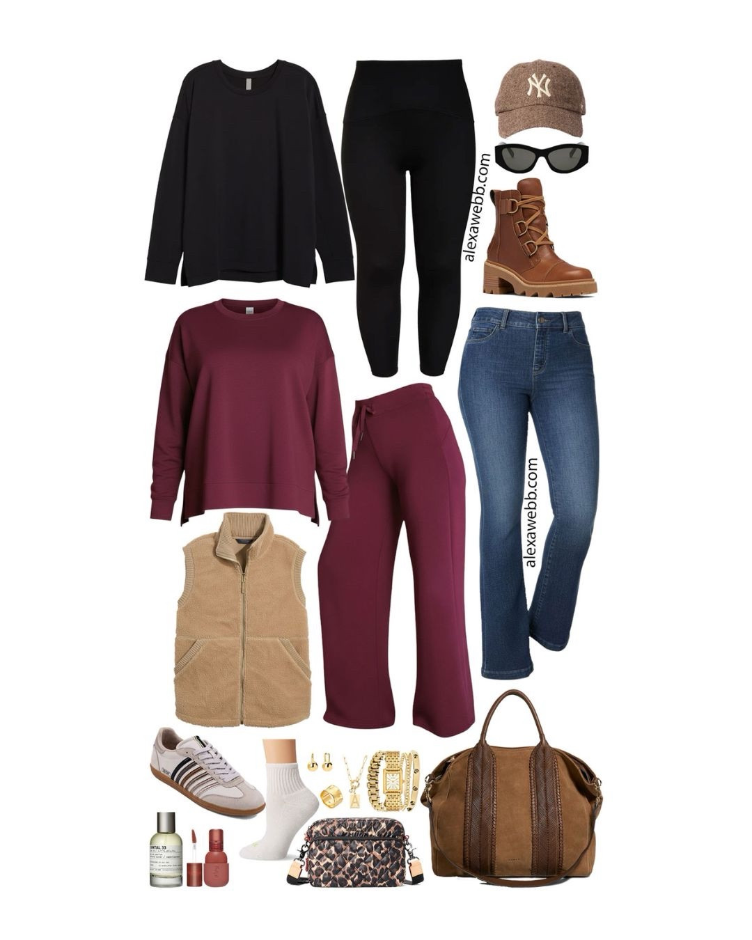 Plus Size Glamping Capsule - A collection of plus size clothes you can mix and match when "glamping" or glamorously camping! Adorable plus size loungewear and activewear with trendy accessories. Easily put together outfits from this capsule. Alexa Webb #plussize

#LTKMidsize #LTKPlusSize #LTKTravel