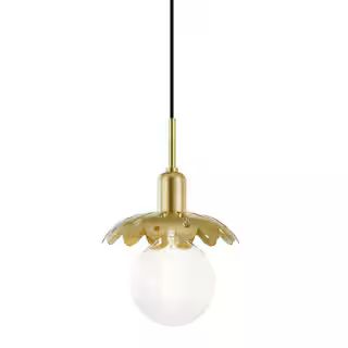 MITZI HUDSON VALLEY LIGHTING Alyssa 1-Light Aged Brass Finish Pendant Light H353701-AGB - The Hom... | The Home Depot