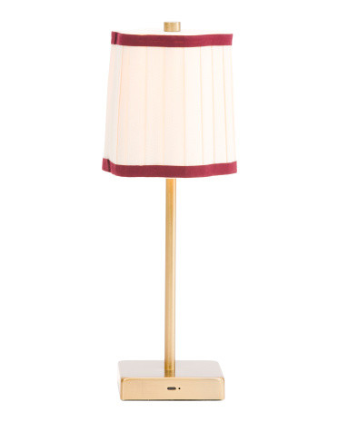 15x5.5 Fluted Trimmed Shade Metal Recharge Touch Lamp | Marshalls