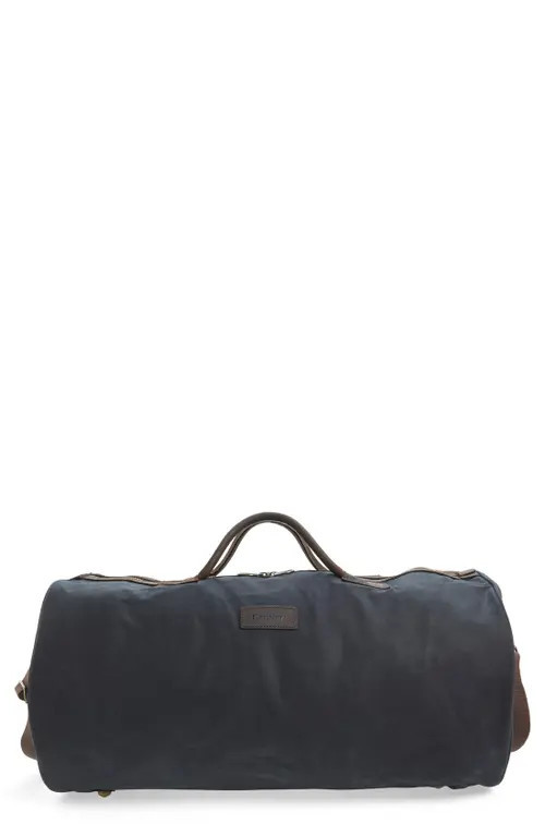 Barbour Waxed Canvas Duffle Bag in Navy at Nordstrom | Nordstrom
