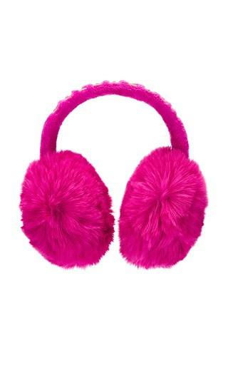 Goldbergh Fluffy Faux Fur Ear warmers in Pink. | Revolve Clothing (Global)