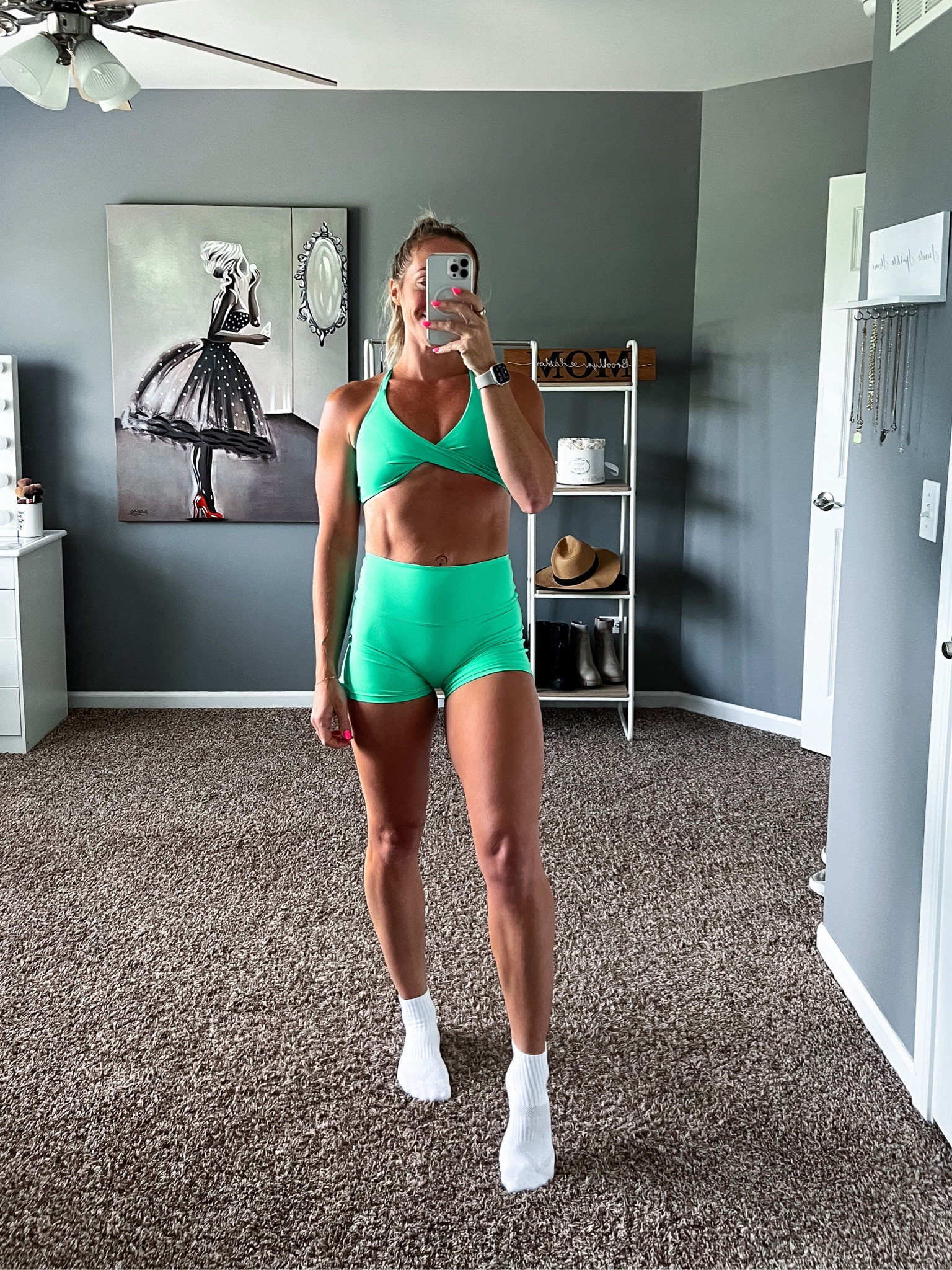 Matching workout set! Green matching set, gym fit, workout outfit, Amazon activewear, affordable activewear, sports bra, athletic shorts, gym shorts, biker shortss

#LTKFindsUnder50 #LTKFitness #LTKActive