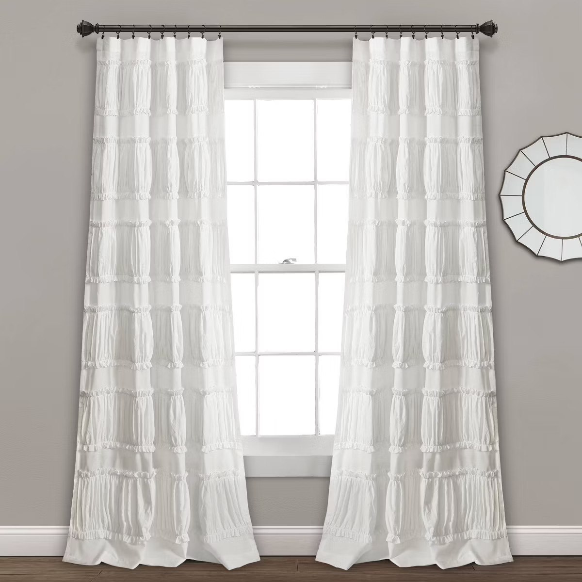 Set of 2 Nova Ruffle Light Filtering Curtain Panels - Lush Décor | Target