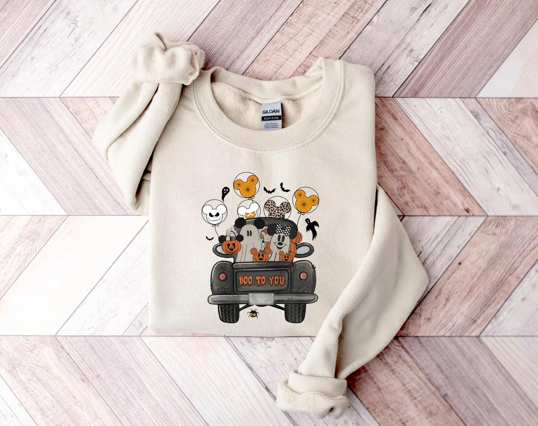 Boo to You Sweatshirt, Mickey and Minnie Ghost Sweatshirt, Disneyland Halloween Sweatshirt, Hallo... | Etsy (US)