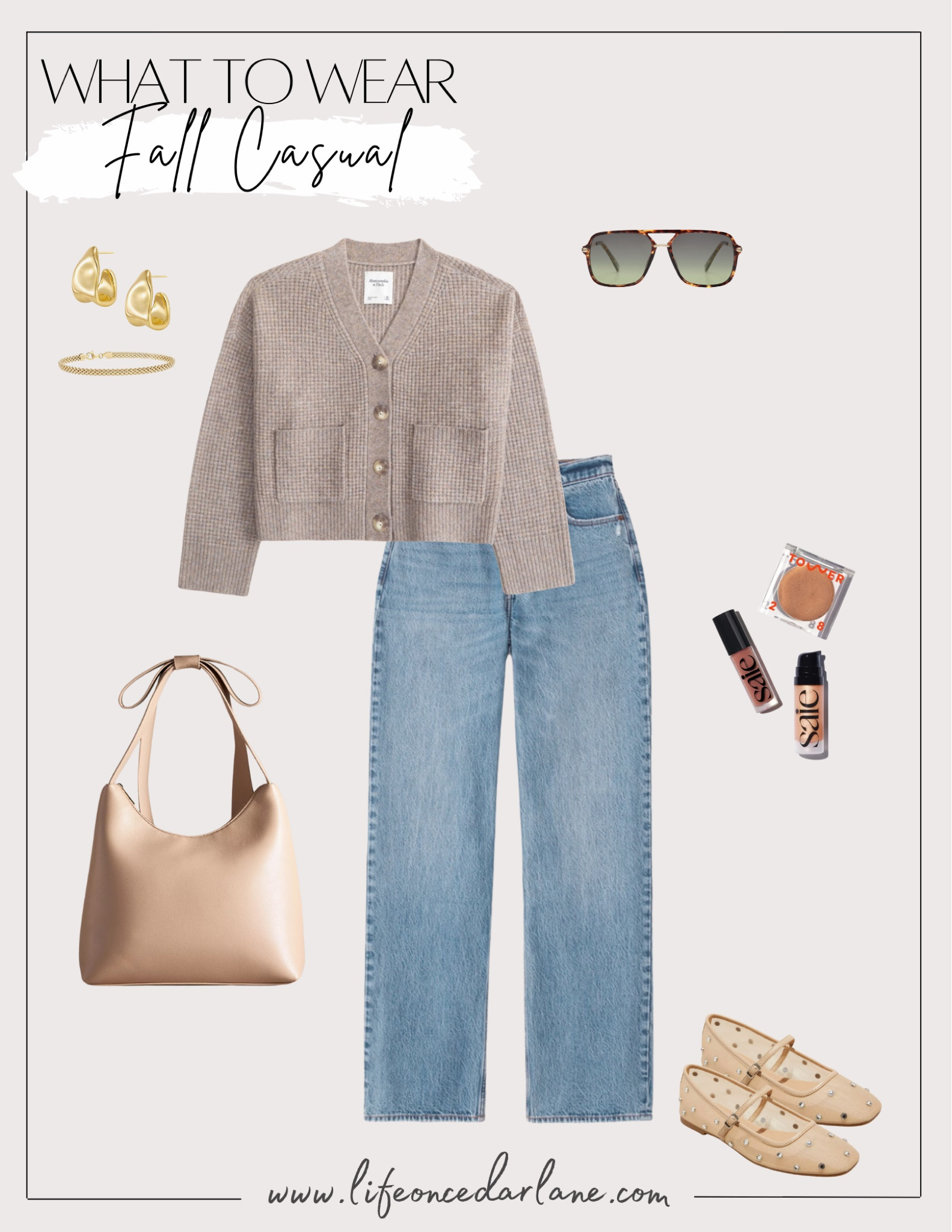 What to Wear- fall outfit inspo! Just ordered this cute cardigan and love these ballet flats! 

#falloutfit #abercrombie #jeans

#LTKFindsUnder50 #LTKOver40 #LTKSaleAlert