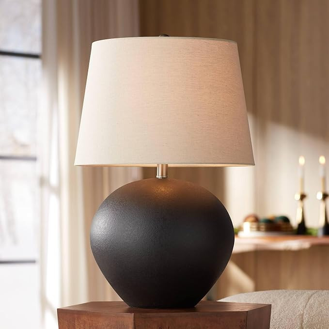 360 Lighting Paulo 24 1/2" High Pot Farmhouse Rustic Southwestern Table Lamp Matte Black Ceramic ... | Amazon (US)