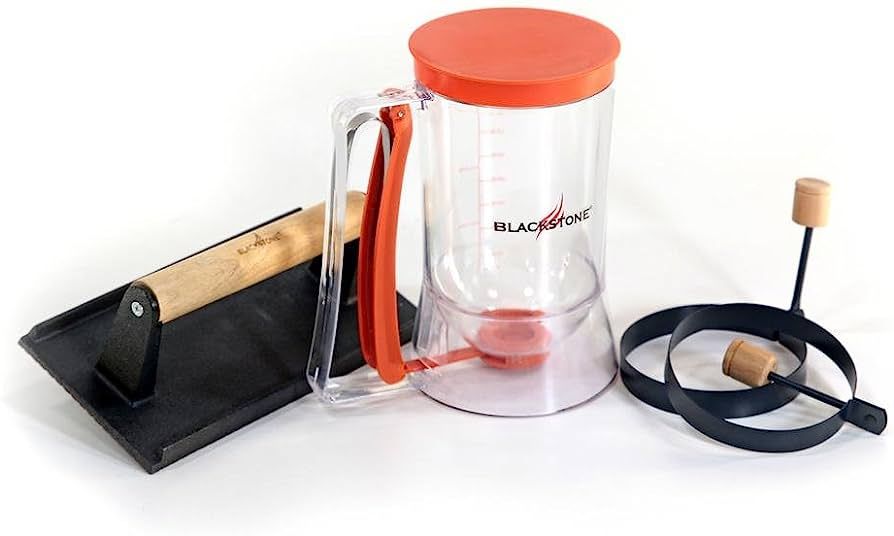 Blackstone 1543 Griddle Breakfast Kit 4 Piece Set Include Batter Dispenser, Bacon Press, Two Egg/... | Amazon (US)