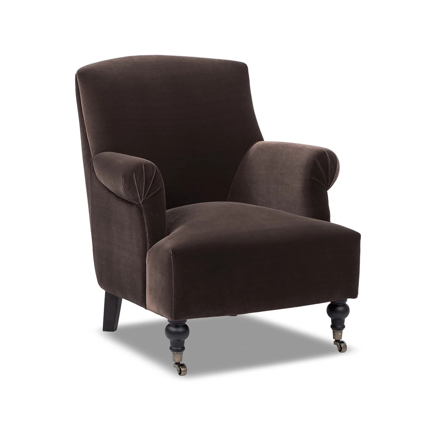 Eloise 30" Pleated Sock Arm Accent Armchair Deep Brown Performance Velvet | Walmart (US)