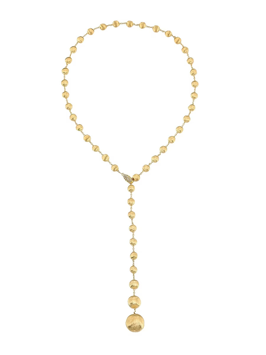 Women's Africa 18K Yellow Gold & Diamond Lariat Necklace - Gold | Saks Fifth Avenue
