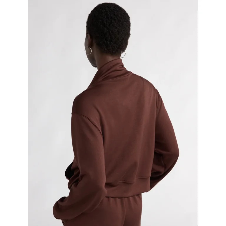 Scoop Women’s Ultimate ScubaKnit Funnel Neck Zip Up Sweatshirt, Sizes XS-XXL | Walmart (US)