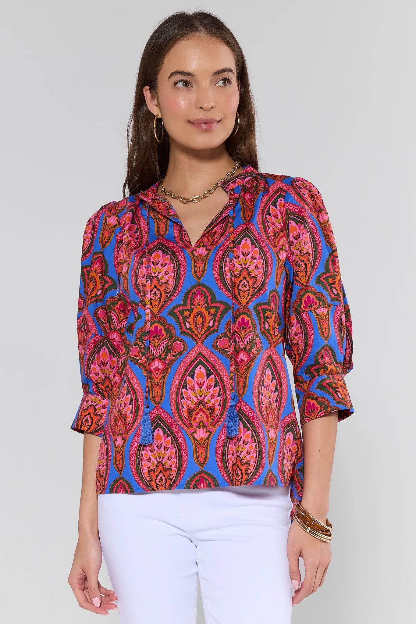 Sybil Blue Multi Printed Top | Avara