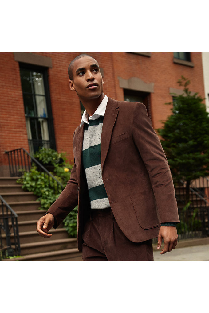 Men's Big Stretch Corduroy Blazer - Lands' End - Brown - 60 | Lands' End (US)