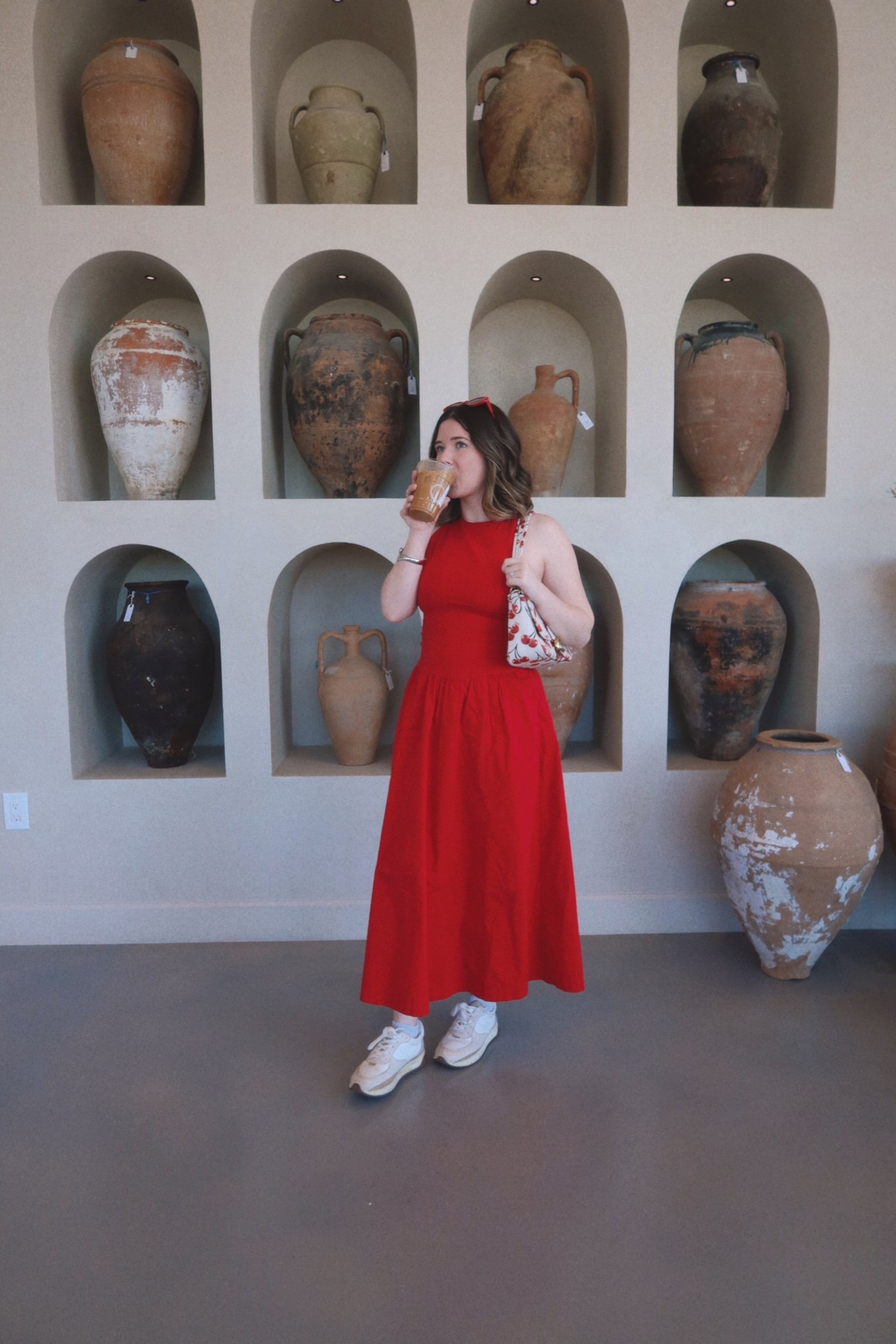 Abercrombie red midi dress
Madewell sneakers (SO comfy) 
Red Madewell sunglasses (old but linked similar) 
Coach Cherry purse 

#LTKSpringSale #LTKStyleTip