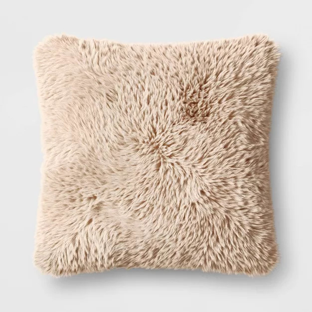 Tipped Long Faux Fur Throw Pillow - Threshold™ | Target