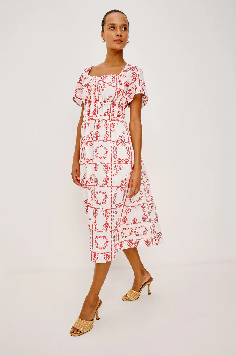 NANETTE DRESS - IVORY RED HANDKERCHIEF | Rails