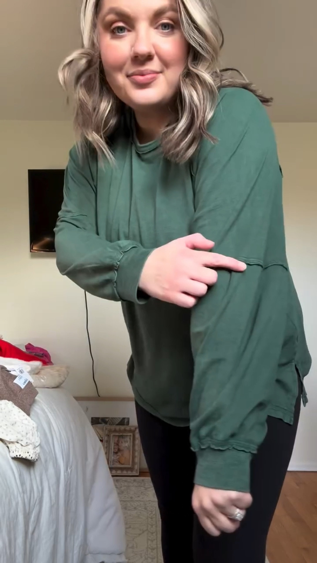 Can’t get enough of this color! The t-shirt has an oversized fit  

Top- small 
Leggings - large 




#LTKmomlife #LTKMidsize #LTKootd