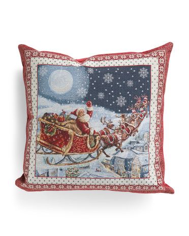 20x20 Santas Sleigh Tapestry Pillow | Marshalls