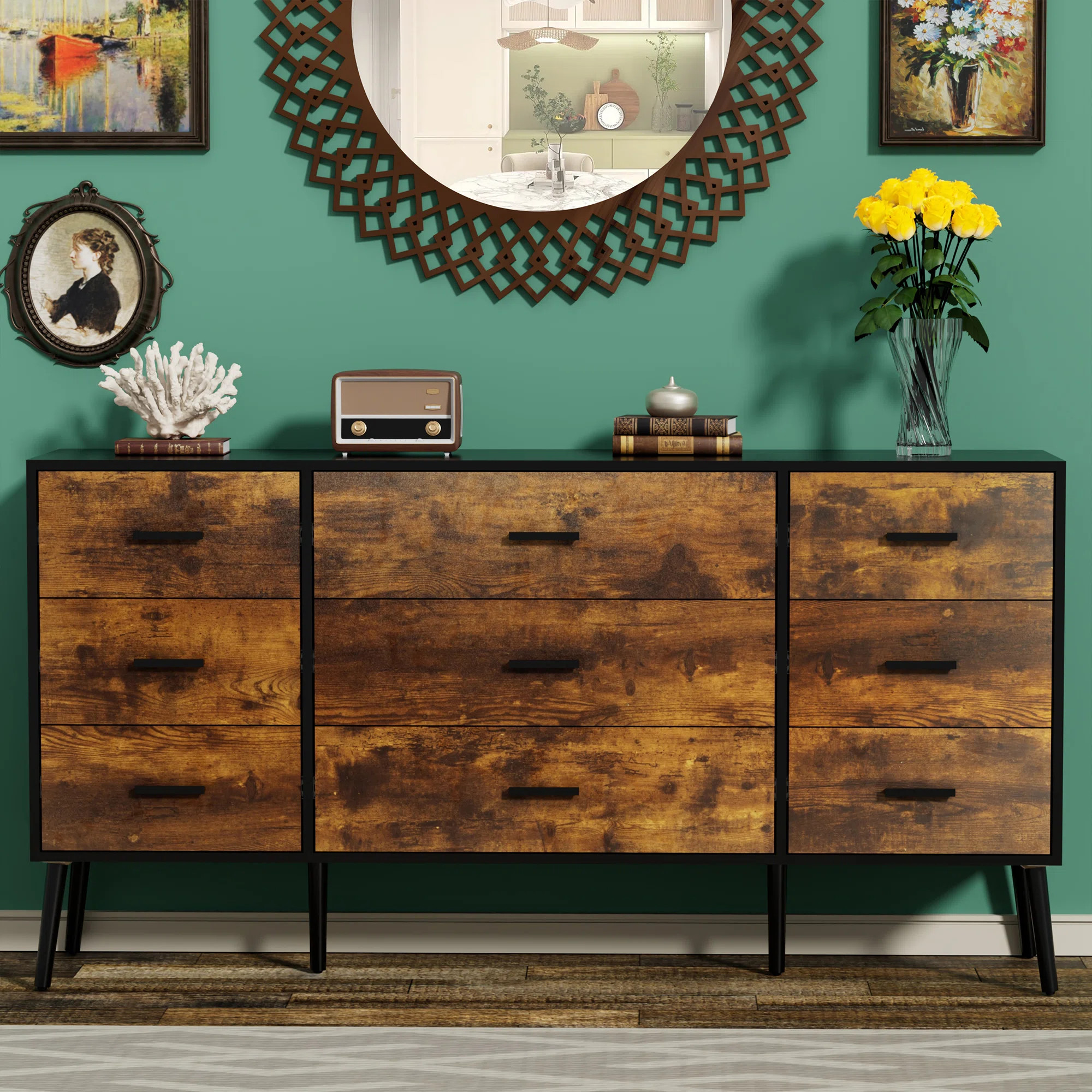 Norvil 9 - Drawer 61.4 '' W Dresser | Wayfair North America