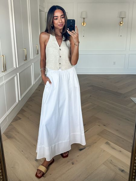 Spring outfit 🤍 Wearing size xs vest and size xs maxi skirt // Use code NENA15 to save 15% on Dynamite sitewide!


Summer outfit 
White skirt 
Italy outfit
European summer outfitt
Vest outfit  
Casual outfit 

#LTKFindsUnder100 #LTKStyleTip