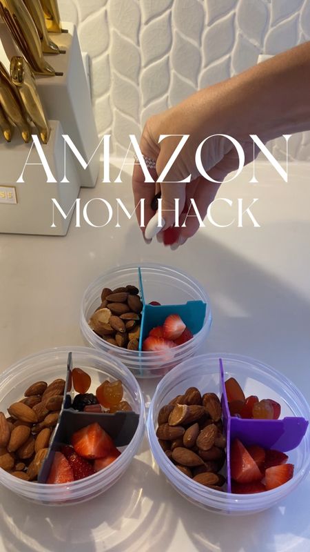 Amazon Mom Hack!!!!! These snack containers have a snap lock and a divider making them so easy and convenient!!!! Ultimate Mom hack for packing snacks on the go!!! #momhack #amazonfinds #amazon 

#LTKkids #LTKfamily #LTKhome