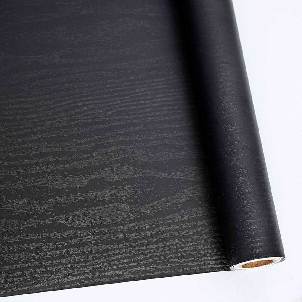 Amazon.com: Abyssaly Black Wood Peel and Stick Paper Decorative Self-Adhesive Film for Surfaces E... | Amazon (US)