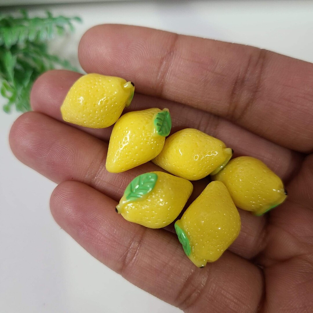 5pcs Small Lemon Cabochons Fruit Slices Citrus, 3D Lemons, Craft Supplies | Etsy (US)