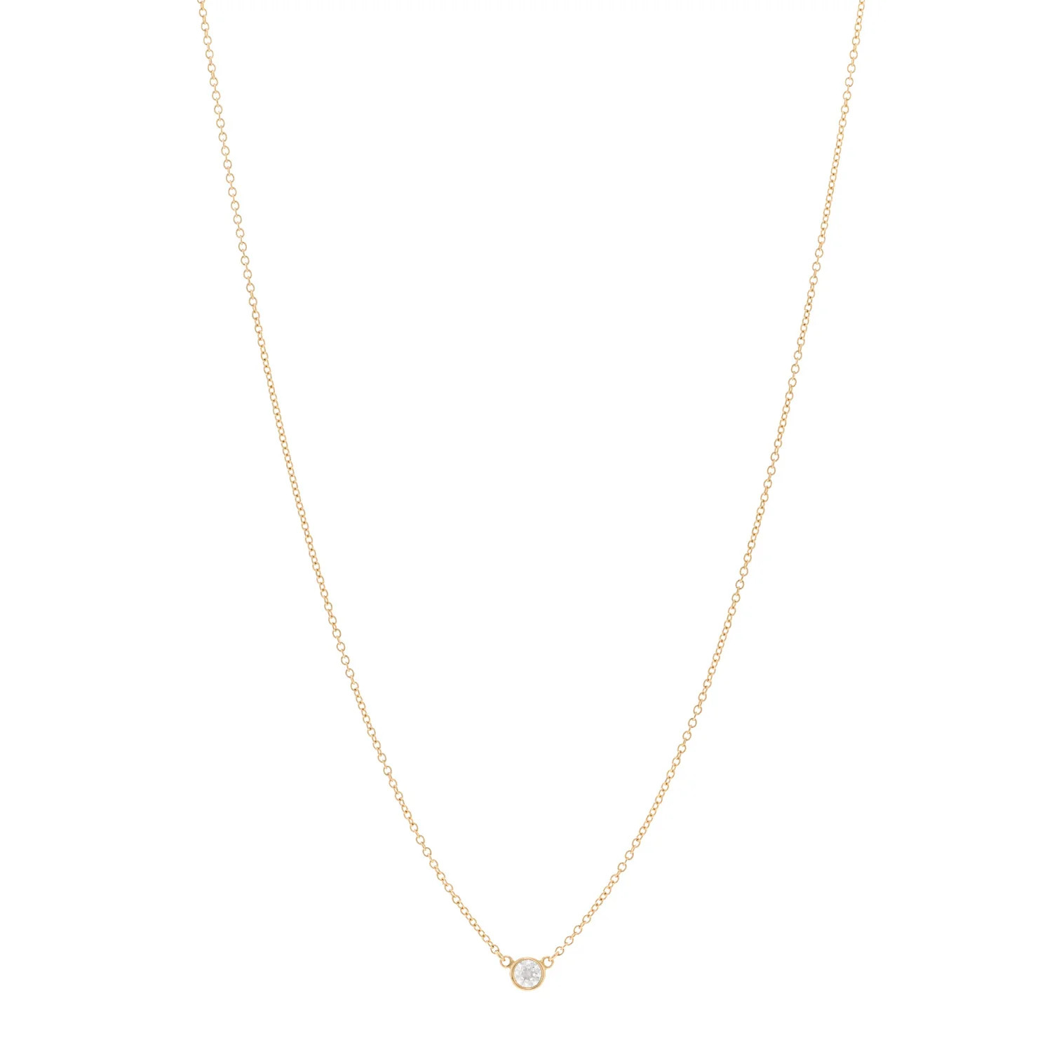 18K Yellow Gold Diamond .14ct Elsa Peretti Diamonds by the Yard Pendant Necklace | FASHIONPHILE (US)