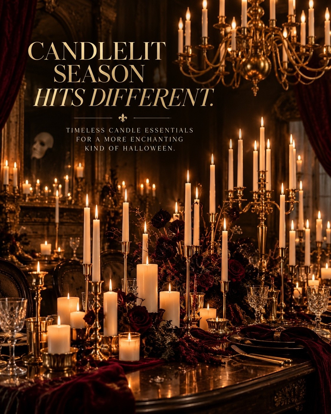 There’s something about candlelight in October that makes everything feel a little more magical.

Tall tapers, antique-inspired holders, flickering pillars, warm brass—layer enough of them together and suddenly dinner at home feels like it belongs in an old manor where something wonderfully mysterious might happen after midnight.

No plastic cobwebs required. Just warm light, dark florals, and a little beautiful excess.

Because when spooky season arrives, one candle is never enough.

Candlelit season just hits different.

#AmazonFinds #AmazonHome #HalloweenDecor #Candlelight #CandleDecor #HalloweenHome #SpookySeason #MoodyInteriors #GothicDecor #DarkRomantic #OldWorldStyle #FallDecor #Tablescape #CollectedHome #CallsignDesign