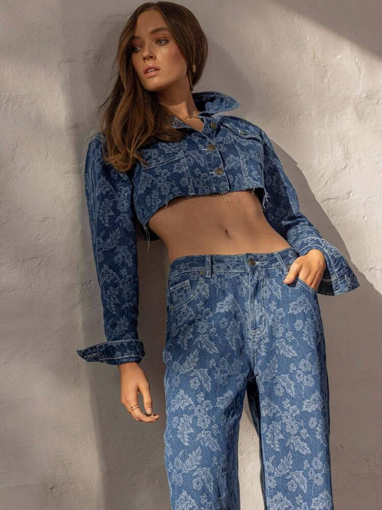 Aralina Women's Denim Floral Jeans Perfect For Fall And Summer Going Out And Country Concert And Stockholm Style | SHEIN