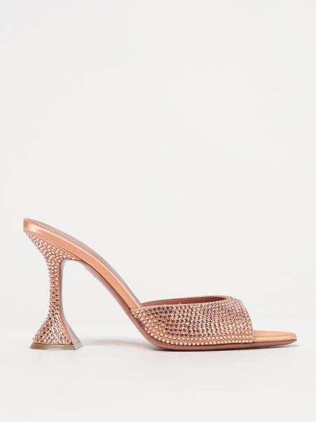 AMINA MUADDI SANDALI CON TACCO: Sandalo Caroline in raso con strass | Sandali Con Tacco Amina Mua... | Giglio.com - Global Italian fashion boutique