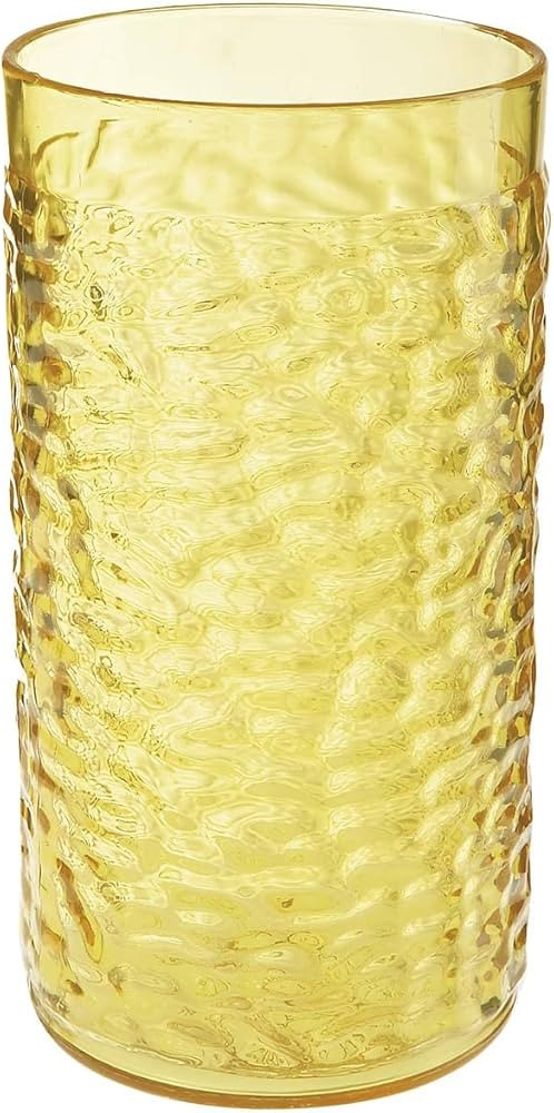 G.E.T. Heavy-Duty Shatterproof Plastic Pebbled Tumbler, 16 Ounce, Yellow (Set of 4) | Amazon (US)