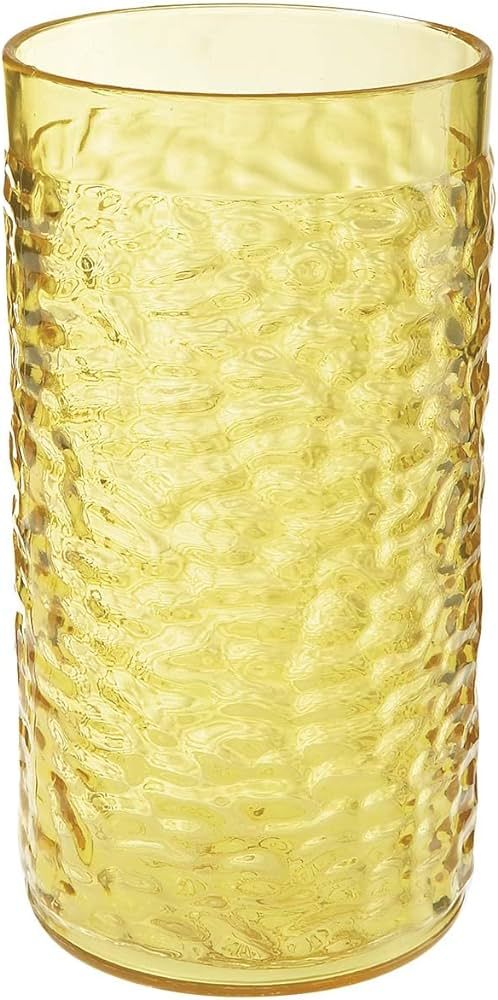 G.E.T. Heavy-Duty Shatterproof Plastic Pebbled Tumbler, 16 Ounce, Yellow (Set of 4) | Amazon (US)
