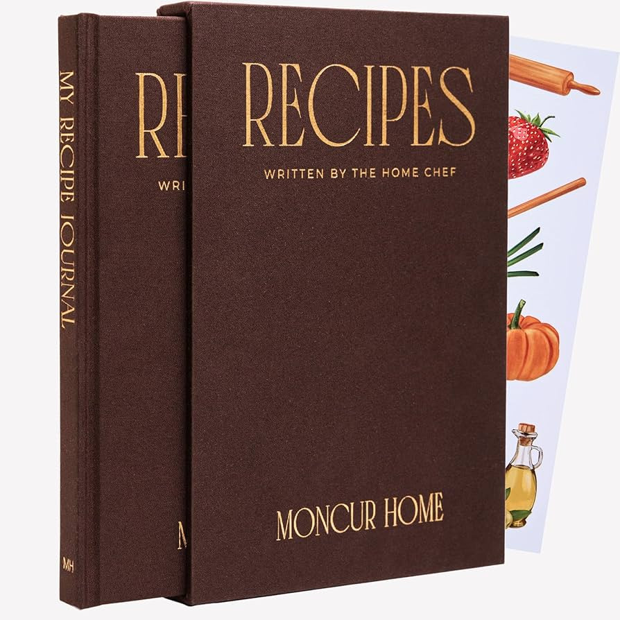Recipe Book To Write In Your Own Recipes Blank Recipe Book Brown Linen with 2 Sticker Sheets Reci... | Amazon (US)
