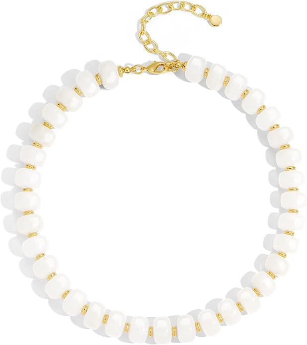 Summer Beach Jewelry Chunky Beaded Necklace for Women Trendy Statement Big Colorful Resin Bead Ch... | Amazon (US)