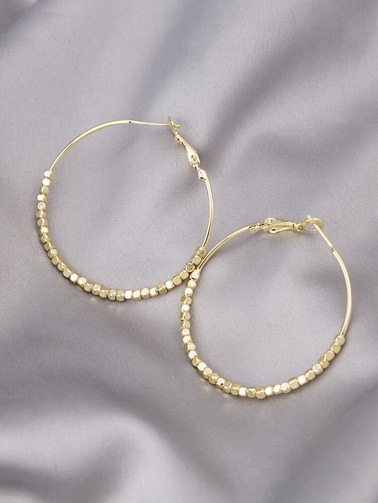 Bead Detail Hoop Earrings | SHEIN