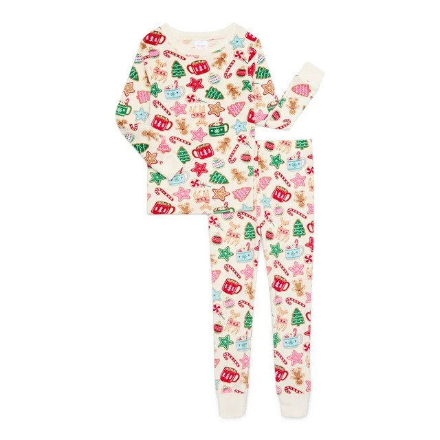 Holiday Time Girls Tight Fit Christmas Pajamas Set, 2-Piece, Sizes 4-10 | Walmart (US)