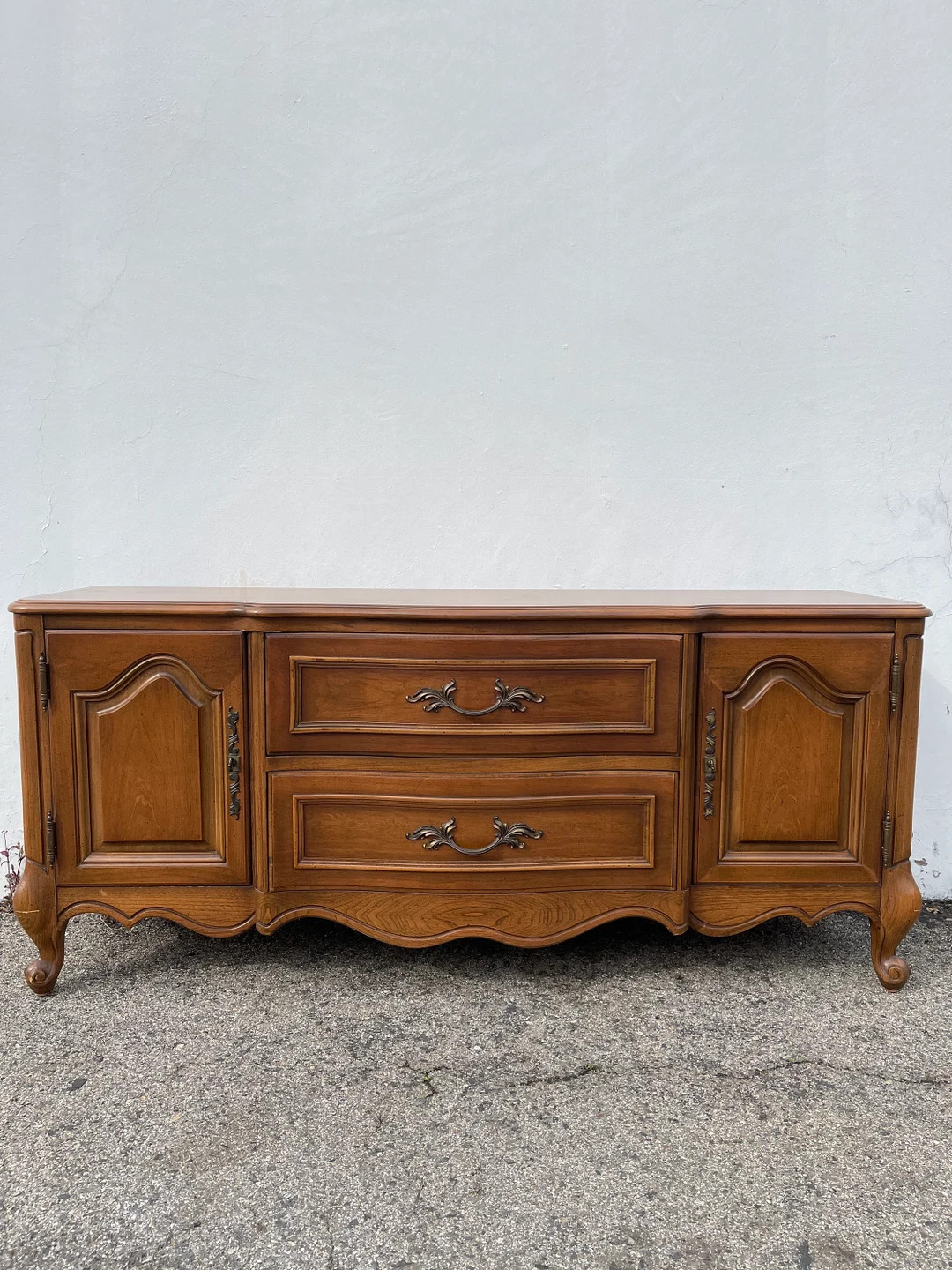 Antique French Provincial Wood Cabinet Mount Airy Buffet Console Low Table Primitive Shabby Chic ... | Etsy (US)