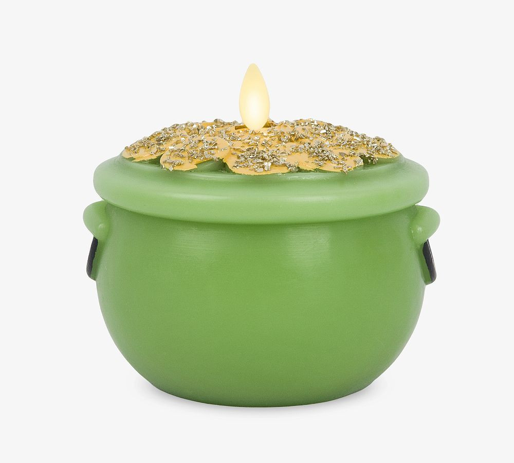 Premium Flickering Flameless Wax Four Leaf Clover Candle | Pottery Barn (US)