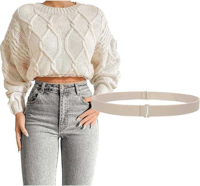 JASGOOD Crop Top Tuck Waist Band Adjustable Band Tucking Sweaters Shirts Elastic Stretch Belts fo... | Amazon (US)