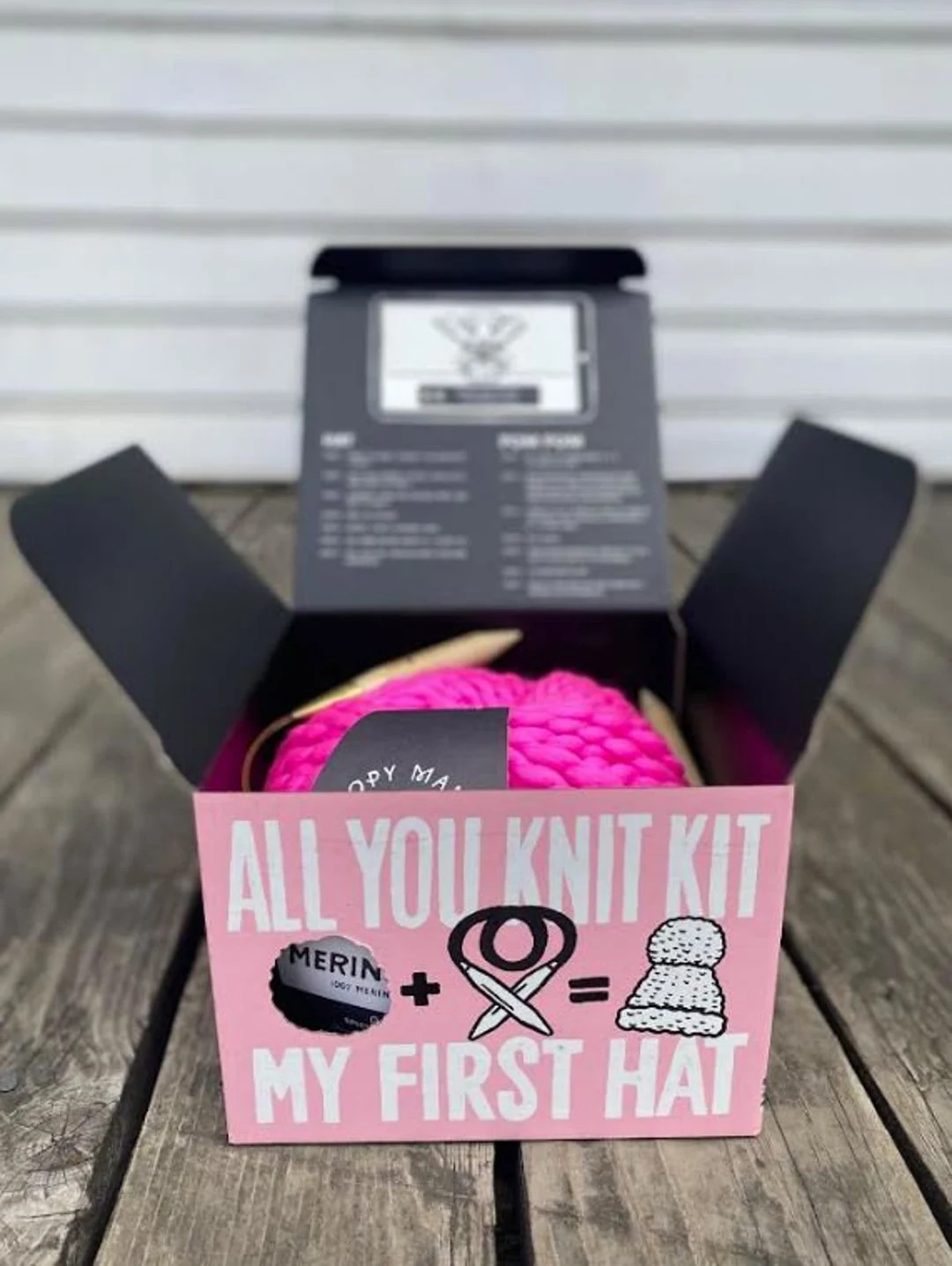 KIT LOOPY MANGO All You Knit Kit My First Hat Spicy Hot Pink - Etsy | Etsy (US)