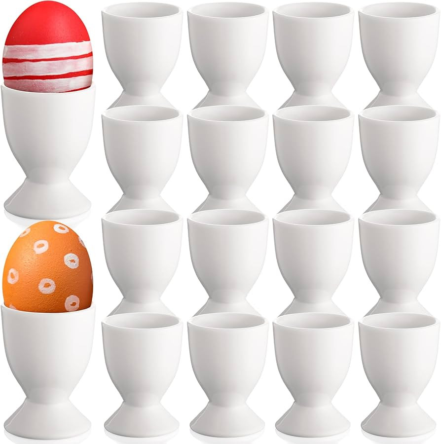 Vesici Ceramic Egg Cups Easter Gift Set of 18 Porcelain Single Egg Stand Holder for Hard and Soft... | Amazon (US)