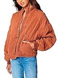 [BLANKNYC] Womens Luxury Clothing Tencel Drop Shoulder Quilted Jacket, Everyday Adult Coat, Rust, Me | Amazon (US)