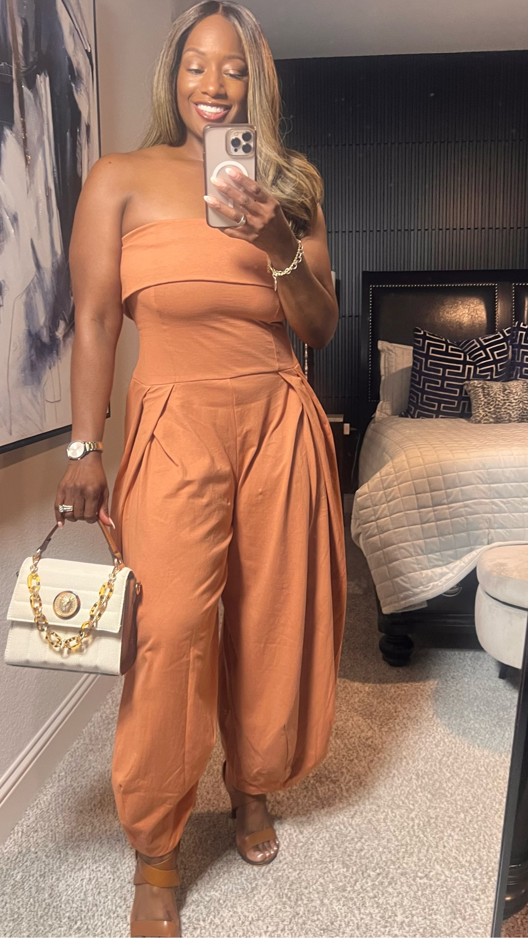 This @Free People jumpsuit is the definition of effortless style 🤎 Flowy, flattering, and perfect for dressing up or down. I paired it with neutral heels and gold accessories for a polished look 

#LTKootd #LTKMidsize #LTKOver40