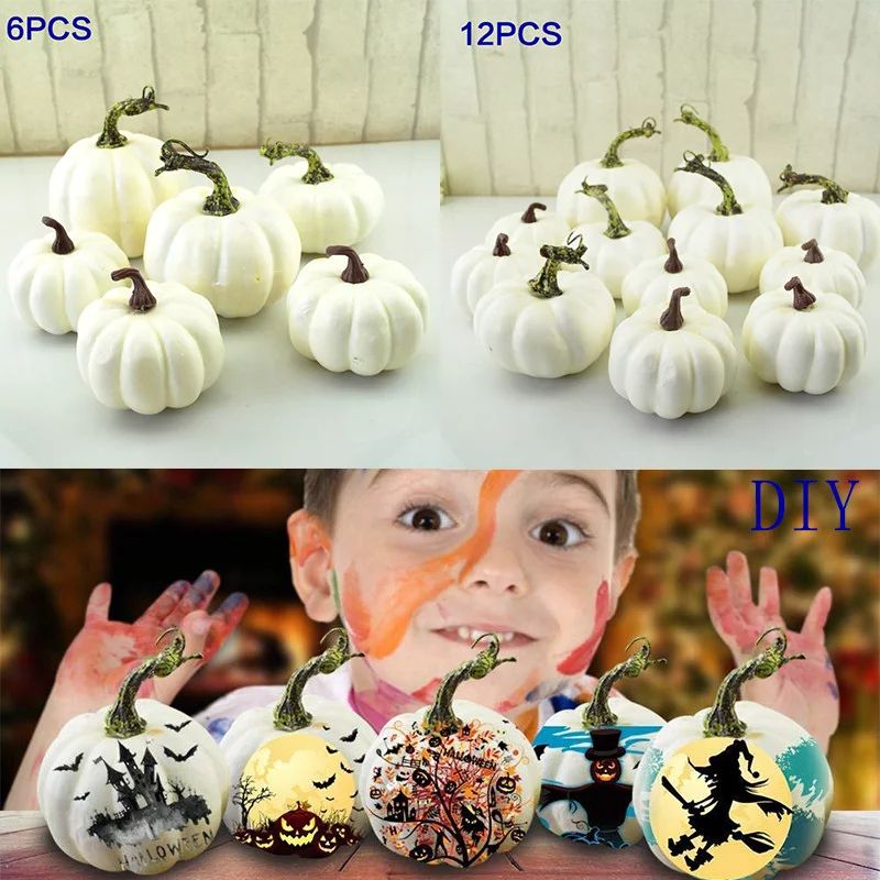 Halloween Decoration Pumpkins, Realistic Fake Artificial Small Pumpkins for Decor Halloween Fall ... | Walmart (US)