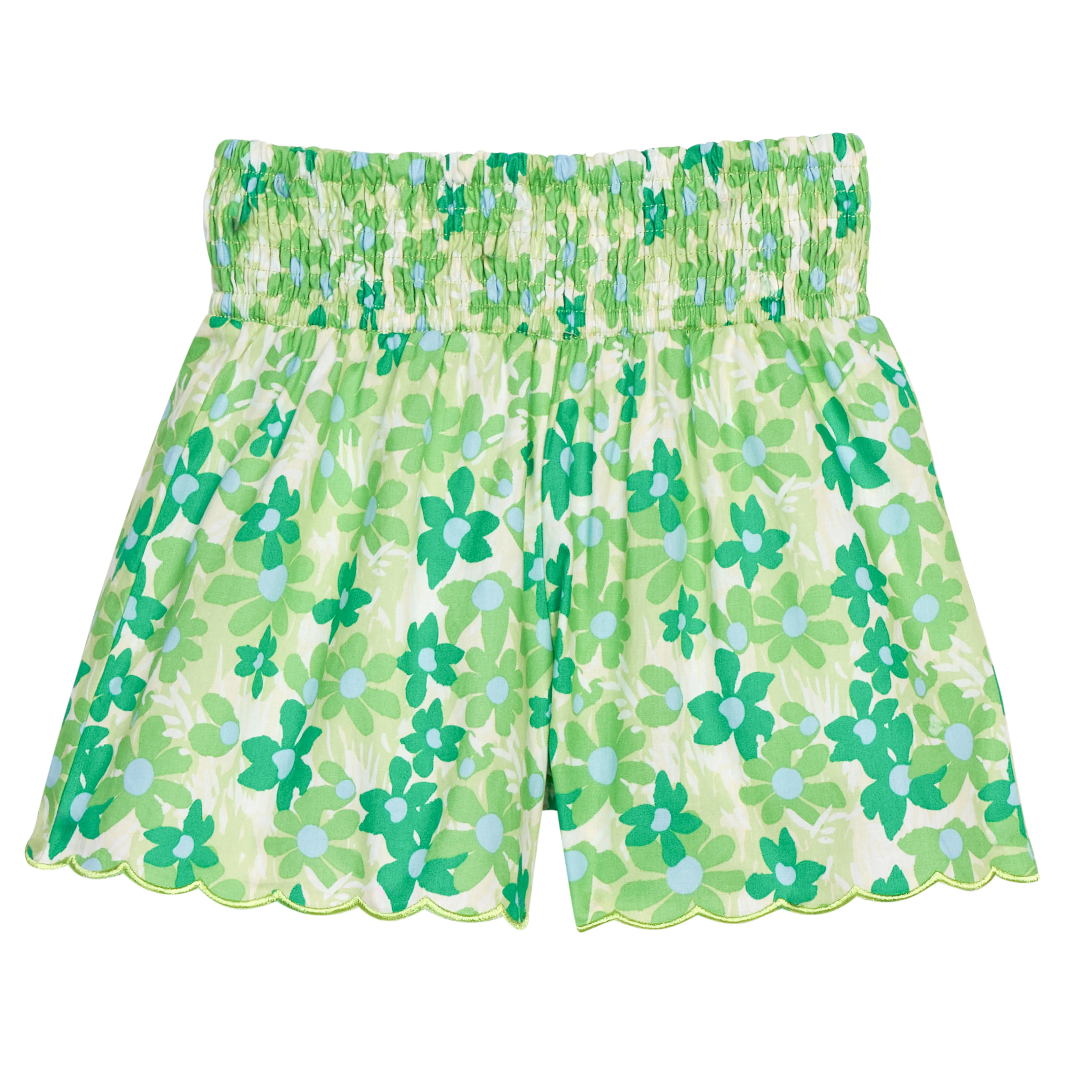Shirred Shorts - Greenspring Groovy Floral | BISBY Kids