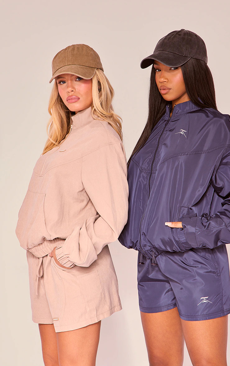 PLT SPORT Mocha Peached Runner Shorts | PrettyLittleThing UK