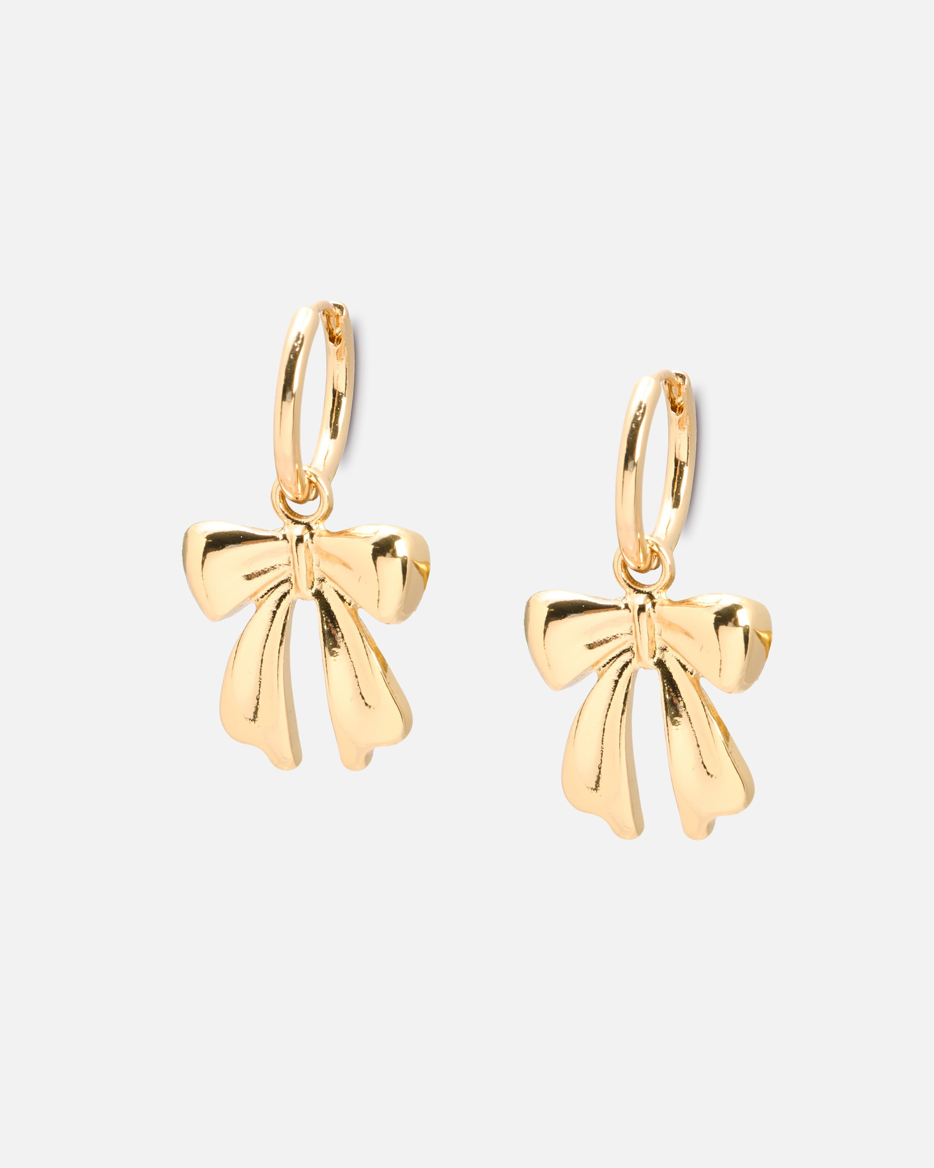 Elana Gold Tone Bow Earrings | Oliver Bonas (Global)